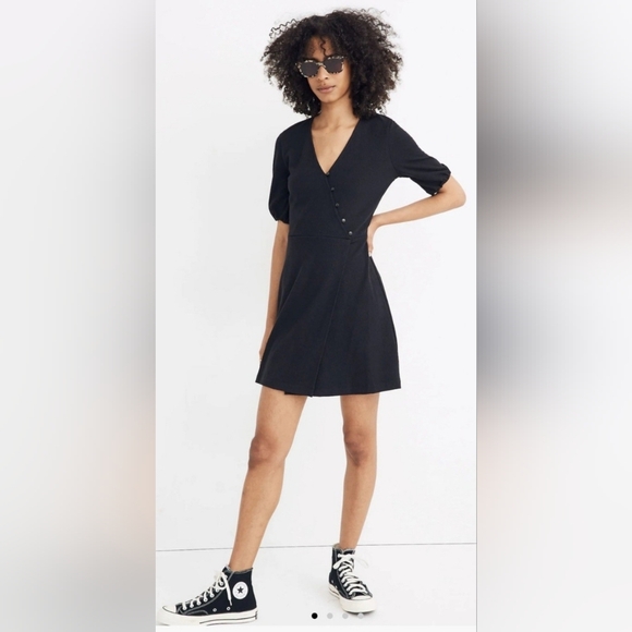 Madewell Cross Front Button Dress Size Large - Picture 1 of 11